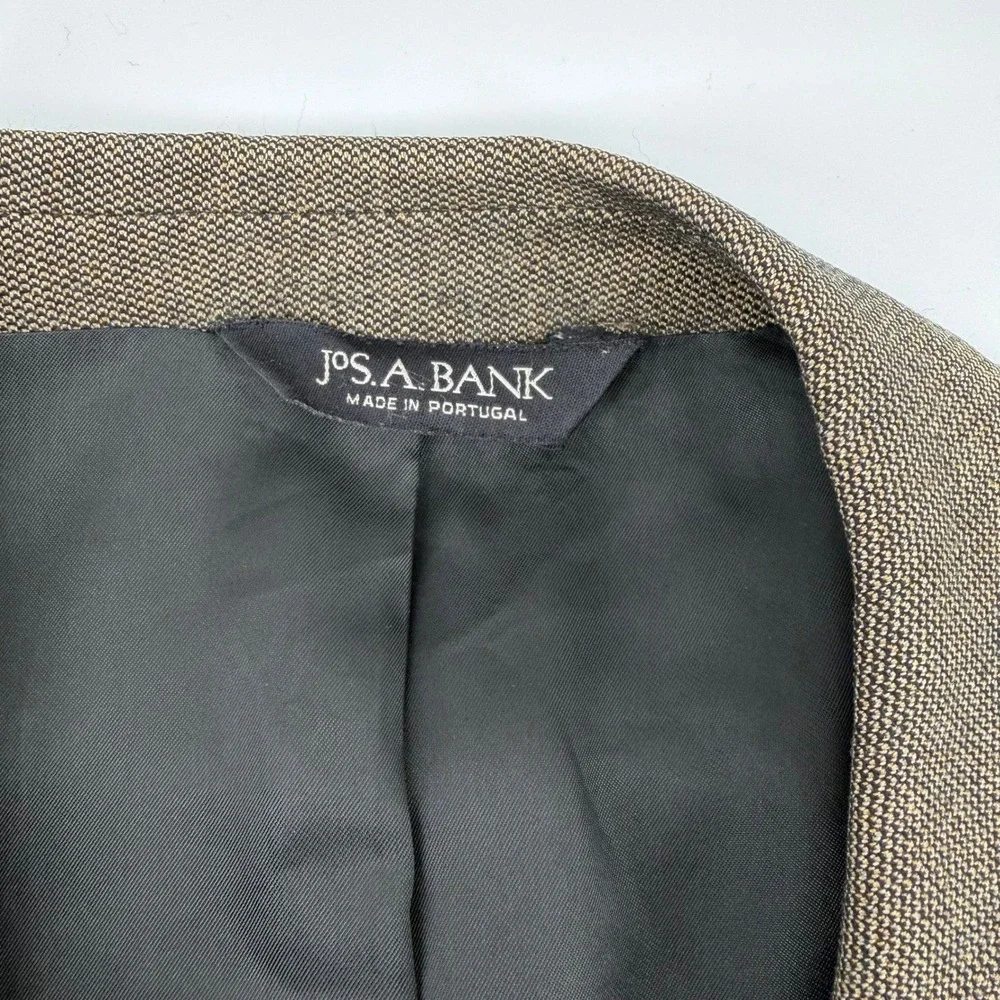 Jos A Bank Blazer Mens 41R Brown Wool Signature Collection 2-Button Sport Coat